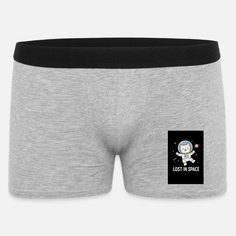 Astronaute chat perdu dans l’espace - Boxer Homme - gris chiné
