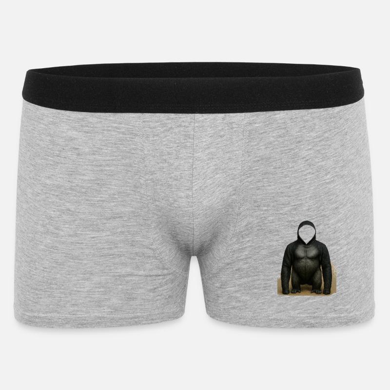 Shadow Gorilla Kapuzenpullover Design - Männer Boxer Shorts - Grau meliert