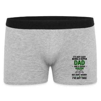 Herz + Golf – Super Papa Golfer - Men's Boxer Shorts - heather grey - Front