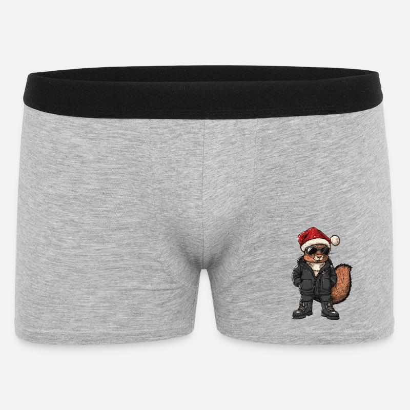 Eichhörnchen Weihnachten Winter - Männer Boxer Shorts - Grau meliert