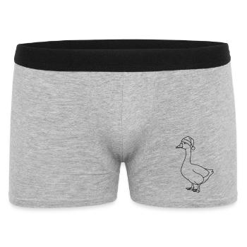 Goose with Santa Hat – Christmas Line Art - Men's Boxer Shorts - heather grey - Front