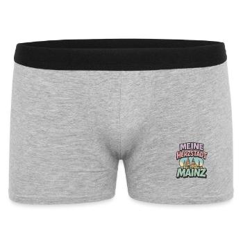 Mainz Herzstadt  - Männer Boxer Shorts - Grau meliert - Vorne