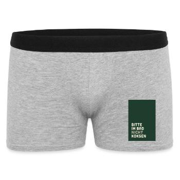 Minimal Statement – Dark Green & Cream Design - Männer Boxer Shorts - Grau meliert - Vorne