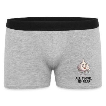 All Clove No Fear – Garlic Comic - Men's Boxer Shorts - heather grey - Front