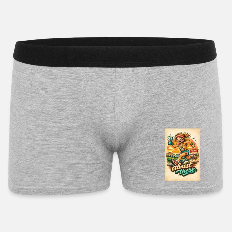Renngeist: Fast da. - Männer Boxer Shorts - Grau meliert