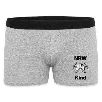 NRW KIND – RUHRTOPIA! GLÜCK AUF - Männer Boxer Shorts - Grau meliert - Vorne