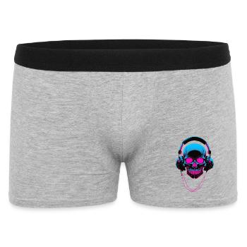 Neon Skull with Headphones - Men's Boxer Shorts - heather grey - Front