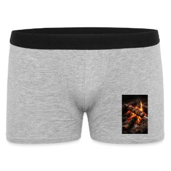 Flames skewer at the campfire - Men's Boxer Shorts - heather grey - Front