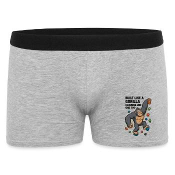 Bouldering Funny – Gorilla Cartoon Climbing Shirt - Men's Boxer Shorts - heather grey - Front