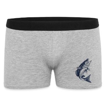 Perchoir sauteur | Motif de pêcheur vintage - Boxer Homme - gris chiné - Devant