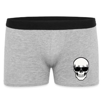 Squelette avec lunettes de soleil en monochrome - Boxer Homme - gris chiné - Devant