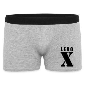Lenox – First Name Design | Minimal Typography - Männer Boxer Shorts - Grau meliert - Vorne