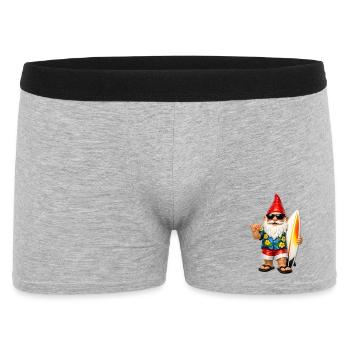 Cool garden gnome with surfboard - Men's Boxer Shorts - heather grey - Front