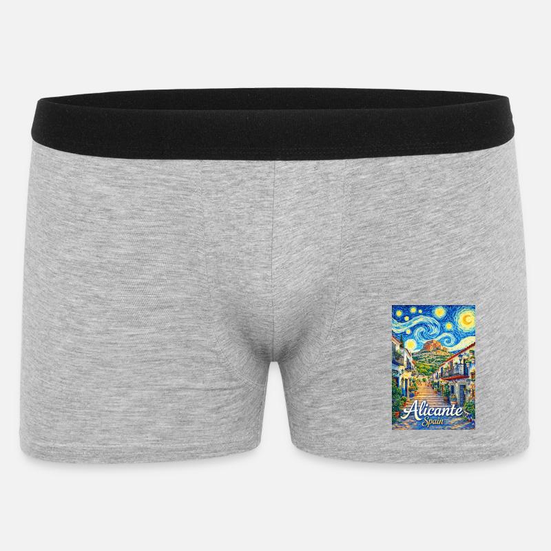 Alicante, Spanien - Boxer Shorts til mænd - grå meleret