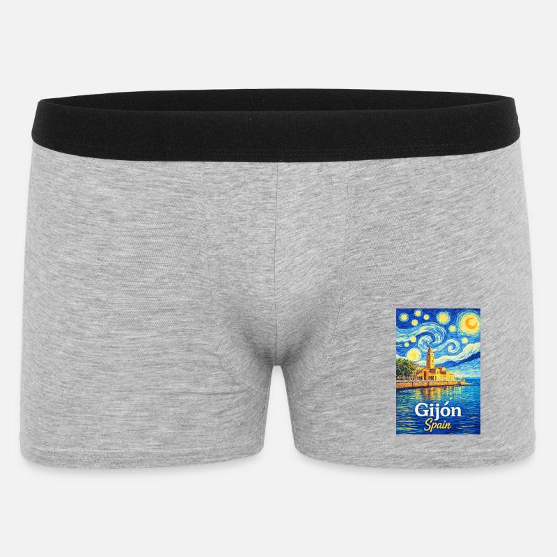 Gijon, Spanien - Boxer Shorts til mænd - grå meleret