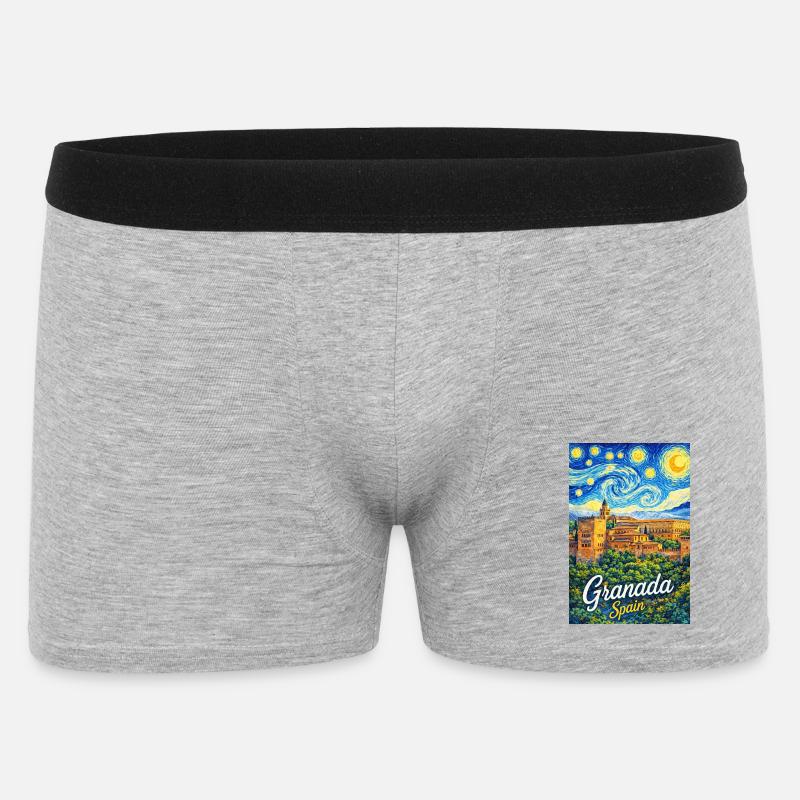 Granada, Spagna - Boxer da uomo - grigio melange