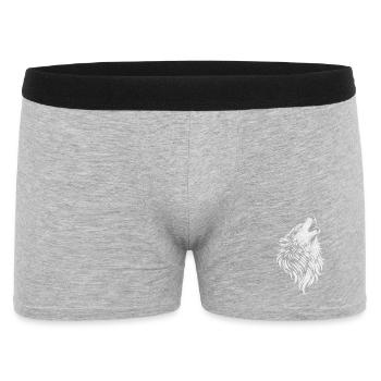 Howling wolf in vintage style - Men's Boxer Shorts - heather grey - Front