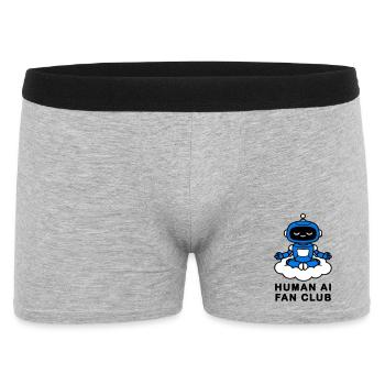 Human AI Fan Club - Männer Boxer Shorts - Grau meliert - Vorne