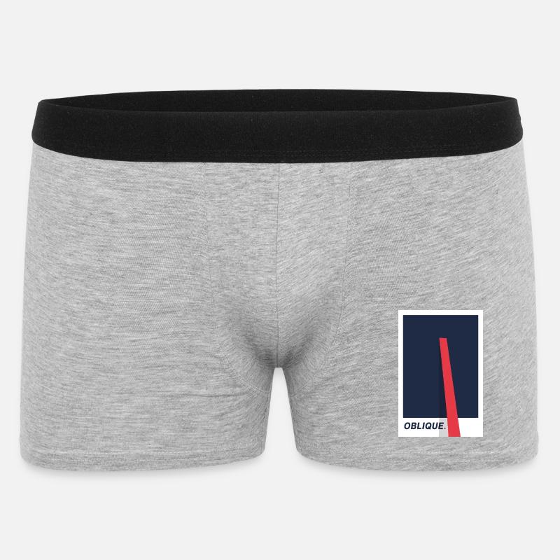 Oblique. Modernes Typografie Statement - Männer Boxer Shorts - Grau meliert