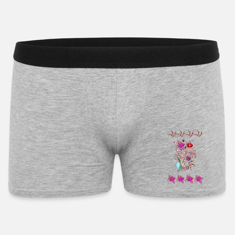 Fiori - Boxer da uomo - grigio melange