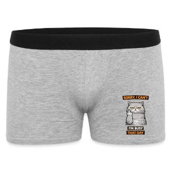 cranky Cat Busy Day Middle Finger - Boxer Homme - gris chiné - Devant