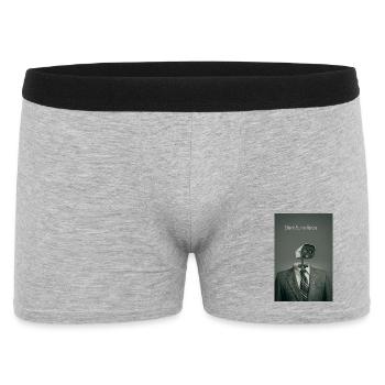 Silent Surveillance Minimal Poster Art - Männer Boxer Shorts - Grau meliert - Vorne