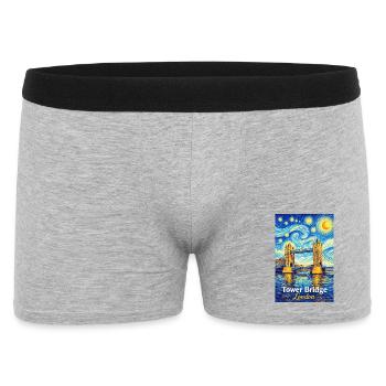 Tower Bridge London Sternenwirbel - Männer Boxer Shorts - Grau meliert - Vorne