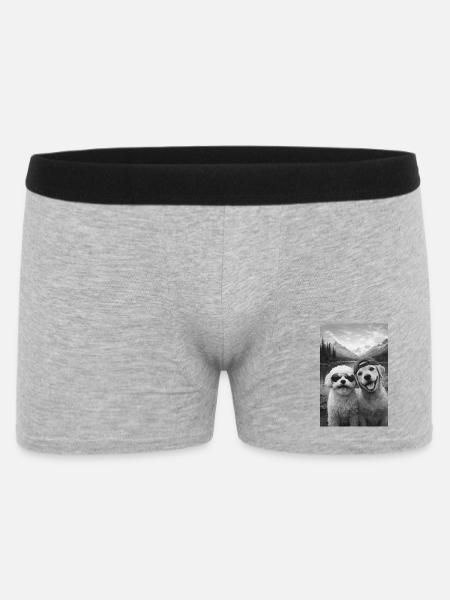 Bergsee Pfotenfreundschaft - Männer Boxer Shorts - Grau meliert