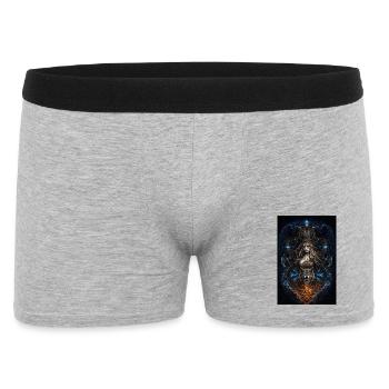Wikinger Freya Hugin & Munin Wolf Runen - Männer Boxer Shorts - Grau meliert - Vorne