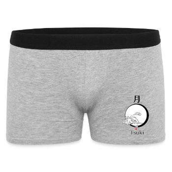 Tsuki – Japanischer Mond | Torii Apparel - Männer Boxer Shorts - Grau meliert - Vorne