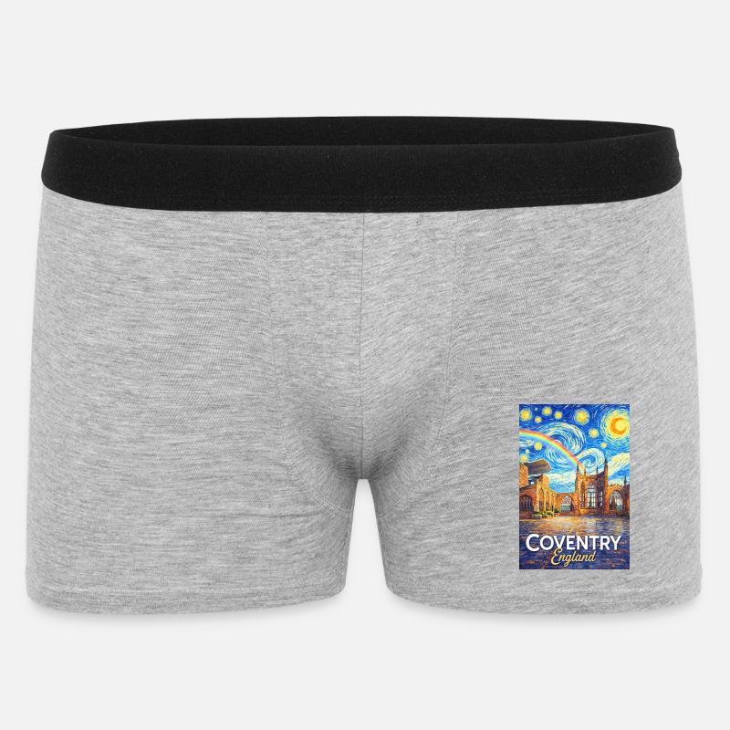 Coventry, Englands Skyline Starfall - Boxer Shorts til mænd - grå meleret