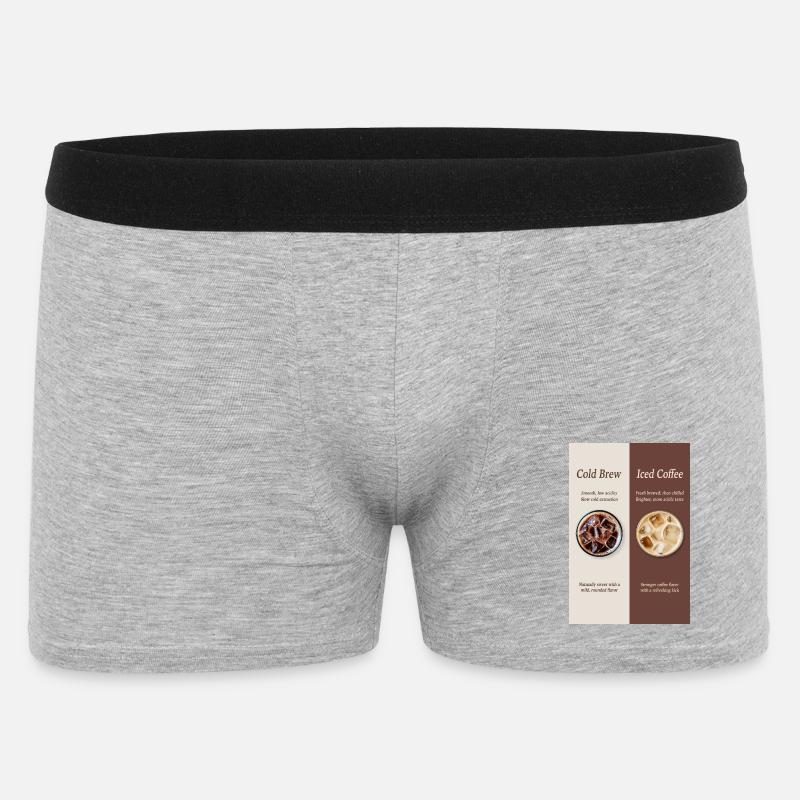 Cold Brew vs Iced Coffee Poster - Männer Boxer Shorts - Grau meliert