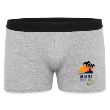 Plage du coucher de soleil de Miami - Boxer Homme - gris chiné - Devant