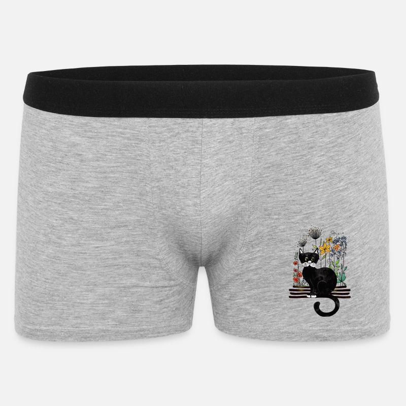 chat - Boxer Homme - gris chiné