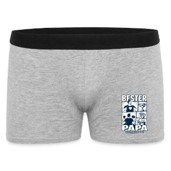 Bester Papa Superheld Design - Männer Boxer Shorts - Grau meliert - Vorne