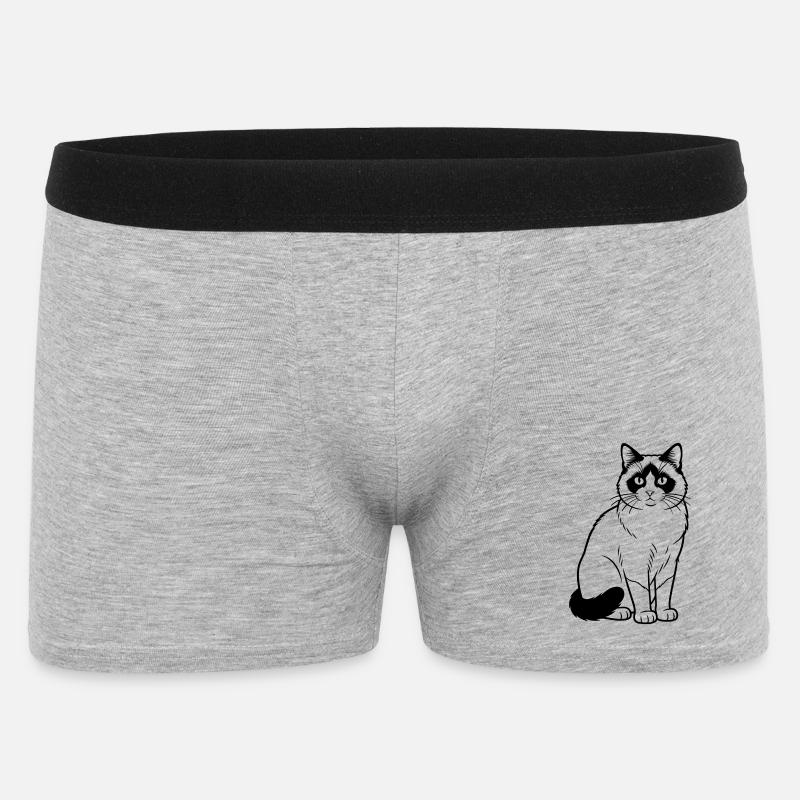 Schneeschuhkatze - Männer Boxer Shorts - Grau meliert