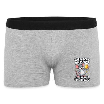 Party Maus Prost - Männer Boxer Shorts - Grau meliert - Vorne