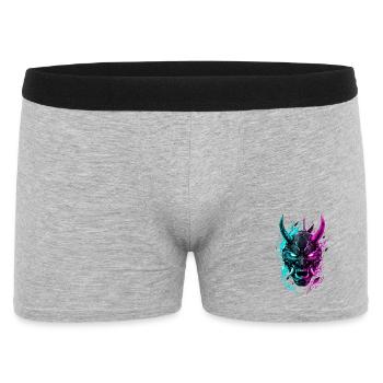 Neon Cyber Oni Mask - Männer Boxer Shorts - Grau meliert - Vorne