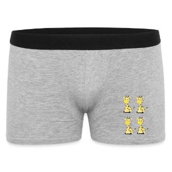 Cheerful Four Giraffes Pattern - Men's Boxer Shorts - heather grey - Front