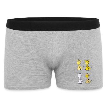 Giraffenquartett Bunt - Männer Boxer Shorts - Grau meliert - Vorne