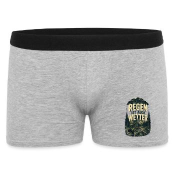 Regen ist auch Wetter Outdoor Natur - Männer Boxer Shorts - Grau meliert - Vorne