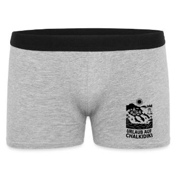 Chalkidiki Griechenland Urlaub Silhouette - Männer Boxer Shorts - Grau meliert - Vorne