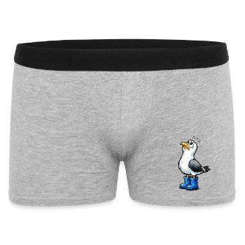 Besorgte Möwe - Männer Boxer Shorts - Grau meliert - Vorne