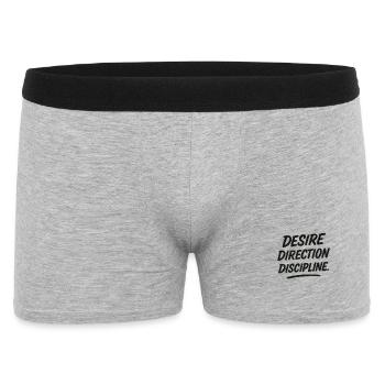 Desire Direction Discipline - Men's Boxer Shorts - heather grey - Front