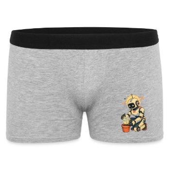 Robot with green thumb - Men's Boxer Shorts - heather grey - Front