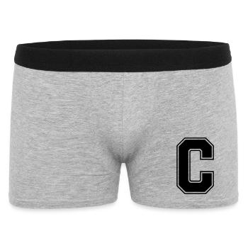 C_Buchstabe - Männer Boxer Shorts - Grau meliert - Vorne