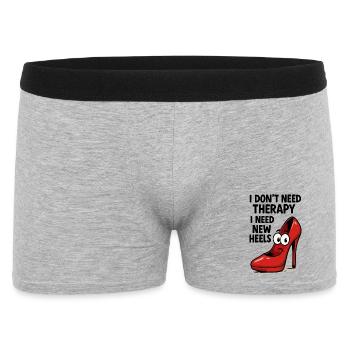 High Heels Therapy Cartoon: Comic Schuhe mit Spruc - Männer Boxer Shorts - Grau meliert - Vorne