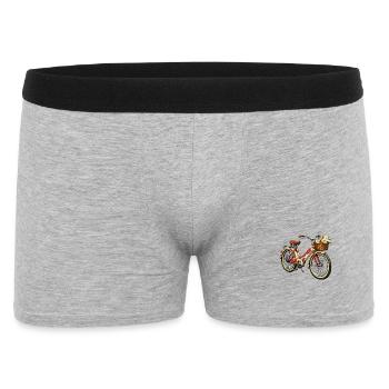 Vintage Fahrrad mit Blumenkorb - Männer Boxer Shorts - Grau meliert - Vorne