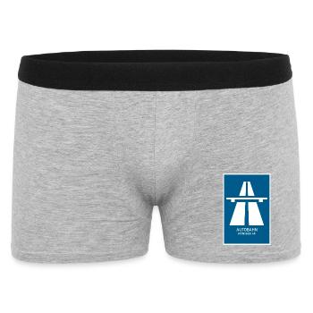 Autobahn München A8 Retro Poster - Männer Boxer Shorts - Grau meliert - Vorne