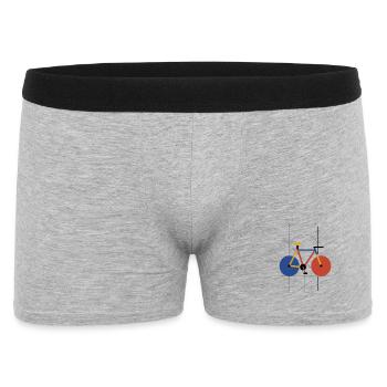 Minimalistische Fahrrad-Primärfarben - Männer Boxer Shorts - Grau meliert - Vorne